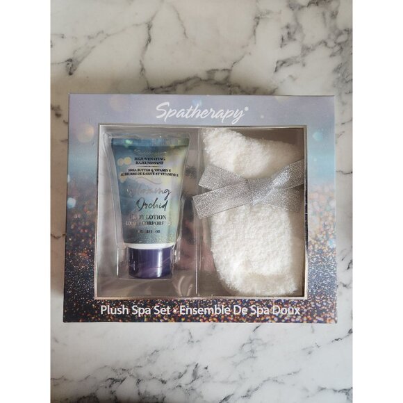Spatherapy Blooming Orchid Plush Spa Set With Body Lotion & Socks - Picture 3 of 4
